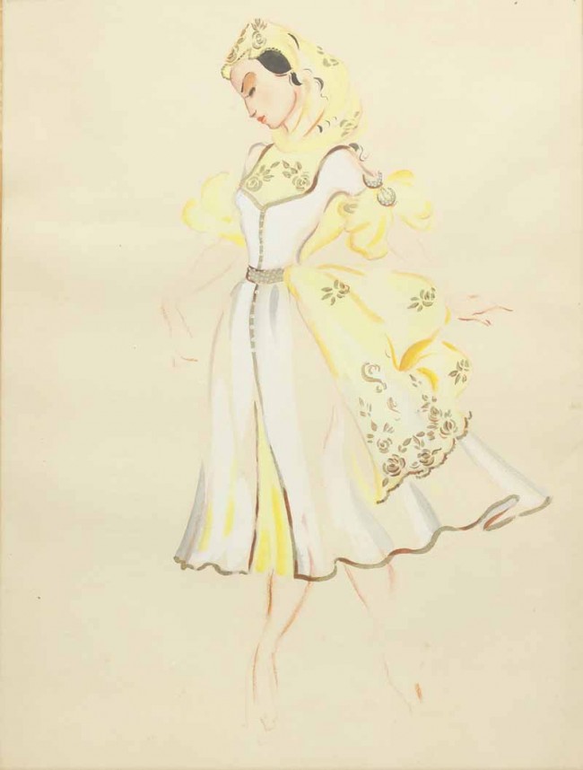 Сочинение по картине: Бруни - "Эскиз костюма клоуна Бориса Вяткина для спектакля Ленинградского цирка 1960 год."